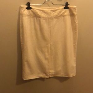Cream wool pencil skirt